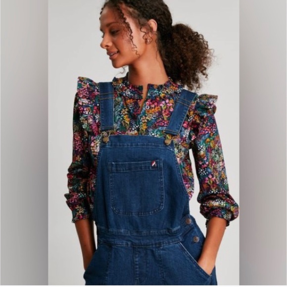 Joules Naomi Button Up To Shirt Blouse in Navy Pink Ditsy Print Size 6 Floral - Picture 2 of 5